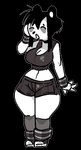 alpha_channel anthro bear biped black_hair bottomwear breasts clothed clothing female fingers giant_panda hair jam_(artist) mammal shorts simple_background solo thick_thighs transparent_background