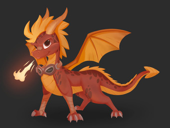breath_powers claws elemental_manipulation feral fire fire_breathing fire_manipulation horn male membrane_(anatomy) membranous_wings red_eyes solo tail wings voltdrax activision mythology spyro_the_dragon flame_(spyro) dragon mythological_creature mythological_scalie scalie