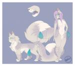 anthro biped breasts fangs featureless_breasts featureless_crotch female feral nude open_mouth side_view simple_background smile solo standing teeth tongue magic_(artist) felid mammal model_sheet multiple_images