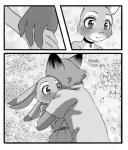 2017 anthro canid canine clothing comic dialogue disney english_text female fox fur hi_res judy_hopps lagomorph leporid male mammal monochrome nacchan96 nick_wilde rabbit red_fox text true_fox zootopia