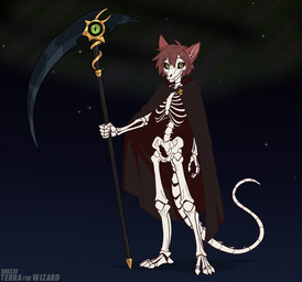 4_toes 5_fingers ambiguous_gender anthro biped black_background black_cape black_clothing black_sclera bone cape cape_only claws clothing countershade_ears countershade_fur countershading eye_through_hair eyebrow_through_hair eyebrows feet finger_claws fingers front_view fur green_eyes hair holding_melee_weapon holding_object holding_polearm holding_scythe holding_weapon inner_ear_fluff melee_weapon mostly_nude plantigrade pointy_ears polearm prick_ears pupils red_body red_countershading red_fur red_hair scythe short_hair simple_background skeleton slit_pupils snout solo standing star tail tapering_tail teeth text toe_claws toes translucent translucent_hair tuft weapon terrathewizard mythology death_(personification) terra_(terrathewizard) animated_skeleton canid canine canis dragon furred_dragon furred_scalie hybrid mammal mythological_creature mythological_scalie scalie undead wingless_dragon wolf 2025 artist_name dated digital_drawing_(artwork) digital_media_(artwork) flat_colors full-length_portrait hi_res portrait andromorph_(lore)