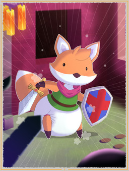 ambiguous_gender anthro beady_eyes big_diaper black_eyes blush blush_lines border brick_wall brown_body brown_fur brown_nose clean_diaper clothed clothing cloud_emanata detailed_background diaper diaper_puff dipstick_tail emanata foreground_silhouette fur gloves_(marking) grass green_clothing green_shirt green_topwear green_tunic head_tuft holding_melee_weapon holding_object holding_shield holding_sword holding_weapon looking_at_viewer markings melee_weapon motion_lines mouthless multicolored_body multicolored_fur orange_body orange_fur orange_tail outside pink_scarf plant scarf shield shirt silhouette solo standing sword tail tail_markings tan_border topwear tuft tunic two_tone_tail wall_(structure) weapon wearing_diaper white_body white_diaper white_fur white_inner_ear white_tail white_tail_tip window tenerius tunic_(video_game) ruin_seeker canid canine fox mammal 2024 absurd_res hi_res