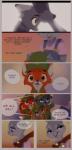 absurd_res anthro black_kitty boy_scout canid canine clothed clothing comic disney english_text feels female fox fur hi_res judy_hopps lagomorph leporid male mammal nick_wilde purple_eyes rabbit red_fox text true_fox young young_anthro zootopia