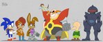 2022 anthro archie_comics bunnie_rabbot cape chipmunk clothing dr._eggman eulipotyphlan female frown ground_squirrel group hedgehog hi_res human humanoid lagomorph leporid looking_at_viewer machine male mammal meatboom rabbit robot robot_humanoid robotic_arm robotic_leg robotic_limb rodent sally_acorn sciurid scowl sega smile snively_robotnik_(sonic) sonic_the_hedgehog_(archie) sonic_the_hedgehog_(comics) sonic_the_hedgehog_(satam) sonic_the_hedgehog_(series) swatbot tree_squirrel