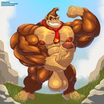 anthro balls big_pecs big_penis brown_body erection flexing foreskin genitals grass humanoid_genitalia male muscular muscular_anthro muscular_male necktie nipples pecs penis plant smile solo standing vein veiny_penis paramountgallu donkey_kong_(series) nintendo donkey_kong_(character) ape gorilla haplorhine mammal primate 1:1 absurd_res hi_res