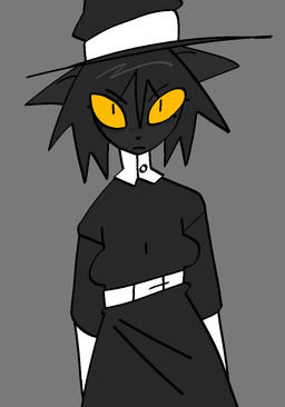 anthro black_body black_ears black_fur black_hair breasts clothed clothed_anthro clothed_female clothing eyebrows eyelashes female female_anthro fur grey_background hair hat headgear headwear looking_at_viewer simple_background solo witch_hat yellow_sclera xarop77 nigredo_(xarop77) domestic_cat felid feline felis mammal 2025 digital_drawing_(artwork) digital_media_(artwork) hi_res portrait