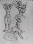 ambiguous_gender anthro barefoot biped butt claws featureless_crotch feet flat_chested sitting solo tail thick_tail toe_claws triple-t kobold scalie hi_res monochrome sketch traditional_media_(artwork)