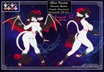 anthro anus big_breasts big_butt black_hair breasts butt female fluffy_ears genitals hair horn markings mutton puffy_anus pussy red_hair solo text white_body wide_hips wings tekitourabbit_(artist) alica_nasica bovid caprine demon goat hybrid mammal sheep english_text url