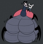 ambiguous_gender anthro big_breasts breasts busty_feral duo elytron female feral frustration_cloud grey_background huge_breasts hyper hyper_breasts multi_breast non-mammal_breasts overweight simple_background kurohachuurui hollow_knight team_cherry the_knight_(hollow_knight) willoh_(hollow_knight) arthropod beetle giraffe_weevil insect vessel_(species) weevil featureless_(disambiguation)