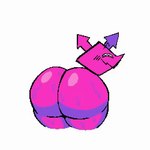 big_butt blue_clothing blush blush_lines bodily_fluids butt butt_jiggle clothing female glistening glistening_butt jiggling not_furry pink_body pink_butt pink_ears presenting presenting_hindquarters simple_background smile solo sweat sweaty_butt thick_thighs white_background wide_hipped_anthro wide_hipped_female nanodude78 deltarune undertale_(series) digital_creature humanoid virovirokun 1:1 2023 animated loop low_res short_playtime