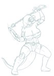 5_fingers abs alternate_costume anthro bandeau big_breasts boots breasts chainsword claws clothed clothing female finger_claws fingers footwear gun hair hair_over_eyes holding_gun holding_object holding_ranged_weapon holding_weapon huge_breasts legwear long_hair long_tail muscular muscular_anthro muscular_female ranged_weapon sharp_teeth shoes sketck skimpy smile snout solo tail teeth thick_thighs thigh_highs topwear weapon lazy-a-ile adult_swim cartoon_network cavemanon_studios primal_(series) snoot_game fang_(primal) dinosaur prehistoric_species reptile scalie theropod tyrannosaurid tyrannosauroid tyrannosaurus tyrannosaurus_rex 2024 blue_and_white monochrome
