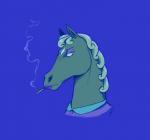 anthro cigarette clothed clothing female hair makeup mane simple_background smoking solo fawndog bojack_horseman netflix beatrice_horseman equid equine horse mammal 2020 signature