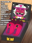 2_toes blush blushing_profusely bodily_fluids bow_tie brush clothing crying_laughing electric_toothbrush electronics eyes_closed facial_hair feet femboy first_person_view fuzzy hair hat headgear headwear hooves horn imprisoned imprisonment laugh male monitor mustache portal prisoner red_body red_feet red_skin red_toes sharp_teeth shoes_removed slave solo stuck submissive submissive_male suit sweat sweatdrop tears teeth tickle_fetish tickle_torture tickling tickling_feet toes toothbrush top_hat trapped white_hair lillyluvmonster helluva_boss wally_wackford humanoid imp 2_frame_animation 3:4 animated short_playtime