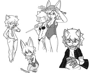 anthro bunny_costume clothing costume duo female fishnet_clothing katana male melee_weapon prosthetic prosthetic_limb school_uniform solo swimwear sword umbrella uniform weapon bastardcat3 atlus megami_tensei persona_(series) sega tatsuo animal_humanoid domestic_cat felid feline felis humanoid lagomorph lagomorph_humanoid leporid leporid_humanoid mammal mammal_humanoid rabbit rabbit_humanoid aliasing binary_drawing digital_drawing_(artwork) digital_media_(artwork) hi_res multiple_images