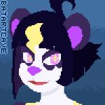 black_hair blonde_highlights female fur hair highlights_(coloring) looking_at_viewer pink_tongue purple_nose solo tongue white_body white_fur batartcave zhen_(megatome) bear giant_panda mammal 1:1 animated digital_media_(artwork) loop low_res pixel_(artwork) pixel_animation short_playtime