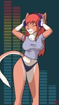 anthro clothing dancing eyes_closed female panties shaking_hips shirt solo t-shirt topwear underwear harkrun rachel_(diamondstorm) felid feline mammal 9:16 animated frame_by_frame hi_res short_playtime