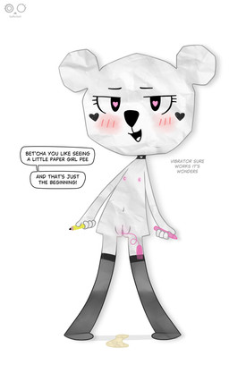 anthro aroused blush blush_lines blushing_at_viewer clothing collar color_pencils dialogue egg_vibrator embarrassed feet female flat_chested front_view genitals heart_(marking) heart_eyes heart_symbol holding_object holding_pencil legwear loli looking_at_viewer markings nipples nude nude_female open_mouth paper pencil_(object) sex_toy simple_background smile solo standing stockings text urine_pool vibrator vulva white_background white_body young young_anthro young_female saffersoft cartoon_network the_amazing_world_of_gumball teri_(tawog) bear mammal paper_creature absurd_res english_text hi_res