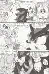 anthro dialogue duo grass gun male male/male plant ranged_weapon tail text weapon karate_akabon furry_bomb sega sonic_the_hedgehog_(series) miles_prower shadow_the_hedgehog canid canine eulipotyphlan fox hedgehog mammal greyscale japanese_text monochrome partially_translated translation_request