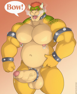 accessory anthro areola armband balls barazoku belly biceps big_balls big_muscles big_penis bodily_fluids bracelet claws cock_ring collar deltoids dialogue dripping drooling erection eyebrows foreskin genital_fluids genitals gesture glans hair hand_gesture horn huge_balls huge_muscles huge_penis humanoid_genitalia humanoid_penis jewelry looking_at_viewer male musclegut muscular muscular_anthro muscular_male navel nipple_piercing nipple_ring nipples non-mammal_balls non-mammal_nipples nude open_mouth open_smile orange_background pecs penis penis_accessory penis_jewelry piercing pointing pointing_at_own_penis pointing_at_penis pointing_at_self precum precum_drip presenting presenting_penis ring_piercing saliva saliva_on_tongue simple_background smile smoke smoke_from_mouth solo spiked_armband spiked_bracelet spiked_cock_ring spiked_collar spikes standing talking_to_viewer teeth text thick_arms thick_penis thick_thighs tongue tongue_out unretracted_foreskin vein tylerstark mario_bros nintendo bowser dragon_koopa koopa scalie 2025 absurd_res english_text hi_res warm_colors