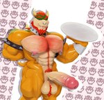 anthro big_penis bodily_fluids dripping genital_fluids genitals huge_penis male male/male naughty_face nude penis precum solo waiter zopanda mario_bros mythology nintendo bowser dragon koopa mythological_creature mythological_scalie scalie hi_res