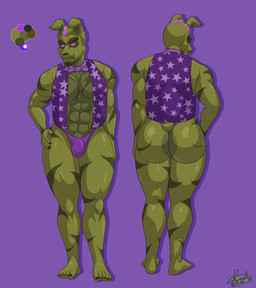 anthro butt clothing g-string male male/male solo topwear underwear vest lewdcryptid five_nights_at_freddy's five_nights_at_freddy's_3 scottgames springtrap_(fnaf) springtrap_(jakewolf225533) lagomorph leporid mammal rabbit bow_(disambiguation) absurd_res hi_res