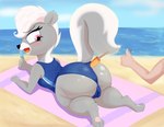 anal beach big_butt blush bubble_butt butt clothed clothing female feral fur grey_body grey_fur hair huge_butt one-piece_swimsuit outside pink_eyes sea_salt_ice_cream seaside swimwear white_hair hell99999 hasbro littlest_pet_shop littlest_pet_shop_(2012) pepper_clark mammal mephitid skunk absurd_res hi_res