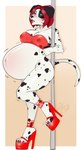 anthro belly big_belly breasts clothing female hair pole pregnant pregnant_anthro pregnant_female solo stripper stripper_pole hiddenwolf sammie_(spyingredfox) canid canine canis dalmatian domestic_dog mammal hi_res