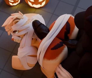 anthro anthro_on_anthro anthro_pov ass_up bandage big_butt big_penis black_body blush bouncing_butt brown_body brown_ears brown_fur brown_tail butt butt_slap clothing costume duo erection first_person_view fur genitals green_eyes half-closed_eyes halloween_costume high-angle_view holidays hot_dogging huge_penis jack-o'-lantern looking_at_another looking_back looking_pleasured male male/male male_pov multicolored_body multicolored_fur multiple_angles mummy_costume mummy_wrappings narrowed_eyes penis pink_nose pumpkin_butt rear_view sex slap smile tail tan_body tan_fur three-quarter_view throbbing throbbing_penis two_tone_tail snarkyfang munt_works_(va) opennsfwsp_(va) halloween roblox cougar felid feline mammal 2025 3d_(artwork) 3d_animation animated digital_media_(artwork) high_framerate long_playtime sound video