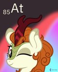 2020 4:5 absurd_res asian_mythology astatine autumn_blaze_(mlp) black_horn chinese_mythology dragon east_asian_mythology english_text female feral fire friendship_is_magic happy hasbro headshot_portrait hi_res horn kirin looking_at_viewer mane my_little_pony mythological_creature mythological_scalie mythology one_eye_closed orange_mane parclytaxel portrait scalie signature simple_background smile solo tan_body text wink