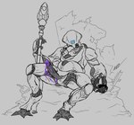 armor bodily_fluids colored_cum cum erection genital_fluids headgear helmet looking_at_viewer male not_furry purple_cum sitting solo staff unusual_bodily_fluids unusual_cum unusual_genital_fluids superspunkus helldivers illuminate_(helldivers) digital_drawing_(artwork) digital_media_(artwork) hi_res