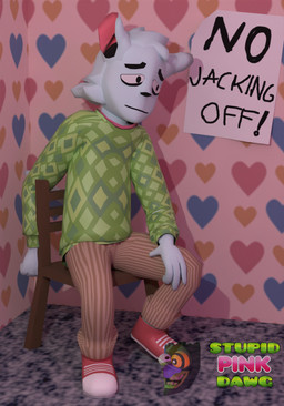anthro clothed clothing cuck_chair cuckold fully_clothed male sad solo stupidpinkdawg rawdawgcomics_(series) desmond_(rawdawgcomics) felid feline mammal 3d_(artwork) digital_media_(artwork)