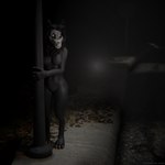 anthro black_body black_fur black_hair bone breasts female fur hair nude outside skull solo zombies_in_soup scp_foundation scp-1471-a canid canine canis malo mammal monster undead wolf 1:1 3d_(artwork) digital_media_(artwork) hi_res