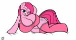 2013 absurd_res anthro anthrofied badgerben big_breasts blue_eyes bra breasts cleavage clothed clothing cutie_mark earth_pony equid equine female friendship_is_magic fur hair hasbro hi_res horse huge_breasts hyper hyper_breasts looking_at_viewer mammal my_little_pony pink_body pink_fur pink_hair pinkamena_(mlp) pinkie_pie_(mlp) pony smile solo ultragamer89 underwear