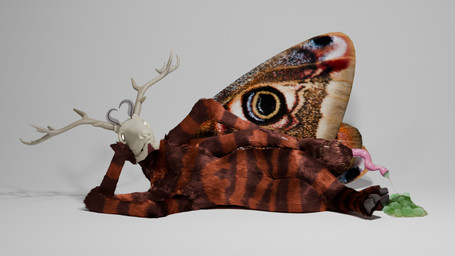 4_arms antennae_(anatomy) anthro antlers arthropod_abdomen bone cloven_hooves deer_skull egg fur glowing glowing_eyes grey_background hooves horn intersex male multi_arm multi_limb oviposition ovipositor pose posing_for_picture simple_background skull skull_head solo striped_body striped_fur stripes suggestive_pose wings catha'vi catha'vi_(character) arthropod deer hybrid insect lepidopteran mammal moth 16:9 3d_(artwork) digital_media_(artwork) hi_res widescreen nonbinary_(lore)