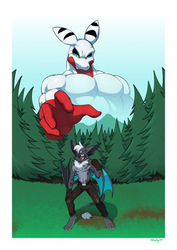 3_toes 5_fingers anthro athletic athletic_anthro athletic_male barefoot blood blue_sclera bodily_fluids border bruised bruised_belly bruised_eye bruised_face clothed clothed_anthro clothed_male clothing determined determined_eyes dirty dirty_clothing dominant dominant_anthro dominant_male duo feet fingers forest forest_background grass looking_down looking_down_at_another looming looming_over macro male male/male muscular muscular_anthro muscular_male nosebleed plant shirtless shirtless_anthro shirtless_male smug smug_expression smug_eyes smug_face smug_grin toes topless topless_anthro topless_male tree white_border wings wounded yellow_eyes yellowdog dovak vauruk bat demon lizard mammal reptile scalie 2025 absurd_res comic cover cover_art cover_page hi_res