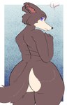 anthro big_butt butt female nude nude_female purple_eyes slightly_chubby slightly_chubby_female solo tail thick_thighs wide_hipped_anthro wide_hipped_female wide_hips toonarscontent beastars juno_(beastars) canid canine canis mammal wolf absurd_res hi_res tagme