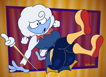 abstract_background anthro big_breasts blue_body blue_skin boots breasts butt clothed clothing cloud dress falling female footwear glistening glistening_butt hair leggings legwear looking_at_viewer pigtails shoes solo speed_lines surprised upskirt wand white_hair gavanzude deltarune undertale_(series) elnina_(deltarune) air_creature elemental_creature living_cloud alternate_version_at_paywall digital_drawing_(artwork) digital_media_(artwork) hi_res signature