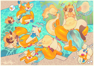 ahegao animal_genitalia animal_penis anthro anthro_on_anthro anthro_penetrated anthro_penetrating anthro_penetrating_anthro belly bikini bodily_fluids border breasts clothing cum cum_in_vagina cum_inside cunnilingus equine_genitalia equine_penis facial_piercing female female_anthro female_penetrated furgonomic_piercing furgonomics genital_fluids genitals gynomorph handles_on_back handles_on_hips handles_on_thighs heart_shaped_flare heart_symbol horn inflatable inflatable_toy internal intersex intersex/female intersex_penetrating jewelry looking_pleasured multiple_piercings navel navel_piercing nose_piercing nose_ring oral outside outside_sex overweight penetration penile penile_penetration penis penis_in_vagina piercing pool_toy poolside ring_piercing scales sex slightly_chubby slightly_chubby_anthro slightly_chubby_female spread_legs spreading squeaking swimming_pool swimwear tail tail_piercing tail_tuft translucent translucent_body tuft two-piece_swimsuit vaginal vaginal_penetration ventral_scales white_border milkyshu mythology willow_(milkyshu) animate_inanimate bovid caprine dragon fluffshie hybrid living_inflatable mammal mythological_creature mythological_scalie scalie sheep absurd_res comic hi_res signature trans_(lore) trans_man_(lore)