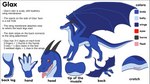 absurd_res border dragon english_text female feral genitals glax glax_(artist) grey_border hi_res membrane_(anatomy) membranous_wings model_sheet mythological_creature mythological_scalie mythology pussy quadruped scalie simple_background solo tail text vector_art wings