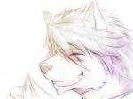 anthro eyes_closed male simple_background smile solo ig1119 morenatsu kouya_(morenatsu) canid canine canis domestic_dog husky mammal nordic_sled_dog spitz 2012 4:3 restricted_palette