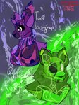 anthro duo fur machine male text qtippywastaken five_nights_at_freddy's five_nights_at_freddy's_3 five_nights_at_freddy's_ar scottgames radioactive_foxy_(fnaf) springtrap_(fnaf) toxic_springtrap_(fnaf) animatronic canid canine fox lagomorph leporid mammal rabbit robot hi_res