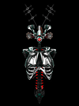 1_eye ambiguous_gender antennae_(anatomy) armless black_background cable carrying_another chrome front_view glistening glistening_body glowing glowing_eyes looking_at_viewer machine metallic_body not_furry_focus on_head red_eyes red_glow ribs science_fiction simple_background solo spine symmetry deino_(artist) deino_(modeler) zincum_(deino) arthropod beetle humanoid insect platerodrilus robot robot_humanoid 2023 3:4 3d_(artwork) autodesk_3ds_max_(artwork) bust_portrait dark_theme digital_media_(artwork) hi_res portrait female_(lore)