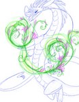 anthro barbel_(anatomy) breasts featureless_breasts female flower magic plant solo tail unyko mythology sorika_mai_selena dragon eastern_dragon mythological_creature mythological_scalie scalie absurd_res hi_res