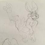 anthro balls buckteeth digitigrade erection feet genitals hindpaw male open_mouth paws penis raised_leg soles solo teeth toes tbid disney song_of_the_south br'er_rabbit lagomorph leporid mammal rabbit 1:1 graphite_(artwork) hi_res monochrome sketch traditional_media_(artwork)