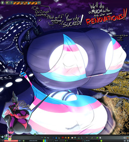 anthro areola balls big_balls big_breasts big_penis bikini black_body bodily_fluids breasts city city_background city_destruction cityscape claws clothing destruction duo extreme_size_difference genitals glowing glowing_eyes gynomorph hair horn huge_balls huge_breasts huge_penis hyper hyper_balls hyper_genitalia hyper_penis intersex intersex/intersex lgbt_pride looking_at_viewer macro micro nipple_piercing nipples penis piercing pink_hair pink_nipples pride_colors shortstack shortstack_intersex size_difference smile swimwear tail teeth text thick_thighs transgender_pride_colors two-piece_swimsuit white_nipples shieradevil bandai_namco cities:_skylines digimon digimon_ghost_game jewish_mythology mythology subnautica unknown_worlds_entertainment fan_character gamma_(shierasword) levia_(shiersword) aquatic aquatic_dragon digimon_(species) dragon gargantuan_leviathan_(subnautica) gulusgammamon kaiju leviathan mythological_creature mythological_marine mythological_scalie scalie 2026 absurd_res digital_media_(artwork) english_text hi_res huge_filesize shaded trans_(lore) trans_woman_(lore)