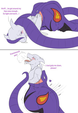 abdominal_bulge anthro aroused aroused_face belly big_tail blush bodily_fluids bulge chest_down_ass_up detailed_bulge drooling duo endosoma featureless_crotch feet_first feral flustered humping imprint looking_pleasured male male/male male_pred muffled nervous nervous_smile offering_to_another open_mouth oral_vore predator/prey predator/prey_play prey_imprint prey_outline safe_vore saliva same_size_vore serpentine_vore smug smug_face smug_grin soft_vore squirming stretchy_belly struggling struggling_prey tail teasing text thrust_lines thrusting thrusting_sound_effect tight_belly tongue tongue_out vore willing_prey conditional_dnp samagthrav2 nintendo pokemon arbok generation_1_pokemon legendary_pokemon mewtwo pokemon_(species) reptile scalie snake absurd_res comic english_text hi_res