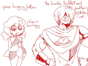 anthro clothed clothing dialogue duo female hair male meme_face meme_pose not_furry simple_background text cdepraxis deltarune undertale_(series) elnina_(deltarune) kris_dreemurr bovid caprine darkner elemental_creature elemental_humanoid humanoid mammal sheep digital_media_(artwork) english_text monochrome