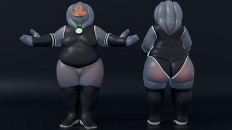 3_eyes ambiguous_gender androgynous big_breasts big_butt blue_body breasts butt clothed clothing footwear gloves glowing glowing_eyes handwear multi_eye not_furry overweight smile socks solo thick_thighs translucent wide_hips sesame_bun alien goo_creature goo_humanoid humanoid 16:9 3d_(artwork) digital_media_(artwork) hi_res widescreen
