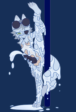 ambiguous/ambiguous ambiguous_gender anthro bodily_fluids cum cum_covered cum_everywhere cum_on_arm cum_on_belly cum_on_body cum_on_chest cum_on_face cum_on_ground cum_on_leg cum_on_penis cum_on_tail cum_puddle cumshot dancing ejaculation excessive_cum excessive_genital_fluids eye_patch eyewear eyewear_on_head genital_fluids genitals green_eyes grey_hair hair hyper hyper_cum knot knotted_penis looking_at_viewer messy penis pole pole_dancing solo spreading standing sunglasses sunglasses_on_head tail tail_coil wearing_sunglasses white_body anonymous_artist kobold scalie absurd_res alpha_channel hi_res nonbinary_(lore)