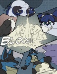 anthro balls belly belly_expansion belly_inflation big_balls big_belly black_body black_fur black_penis blue_body blue_fur bodily_fluids bound bursting canid canine comic creaking cum cum_in_tube cum_inflation cum_inside cum_on_balls death different_sound_effects drakemohkami duo english_text erection excessive_cum excessive_genital_fluids expansion explosion forced fur generation_4_pokemon genital_fluids genitals green_eyes hose_in_mouth hose_in_penis hose_in_urethra hose_inflation huge_belly humanoid_genitalia humanoid_penis hyper hyper_belly inflation lucario male male/male mammal muscular muscular_male nintendo onomatopoeia oral_tube penis pokemon pokemon_(species) popping red_eyes repeated_text snuff sound_effects source_request spread_legs spreading swallowing_sound_effect text violence yellow_body yellow_fur